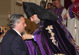 Ara Aghishian Received Saint Nerses The Graceful Medal